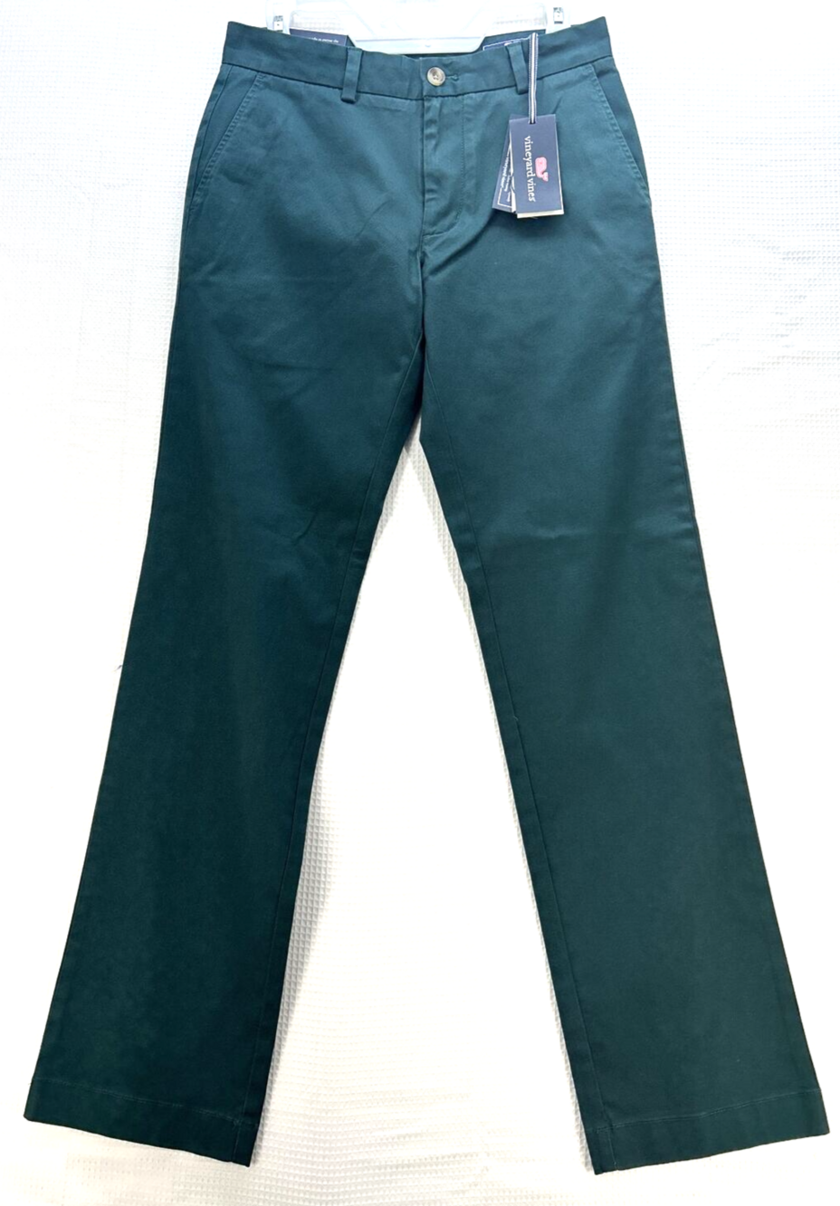 Vineyard Vines Breaker Zip Flat Front Pants Mens 28 X 32 Green NWT $98.50